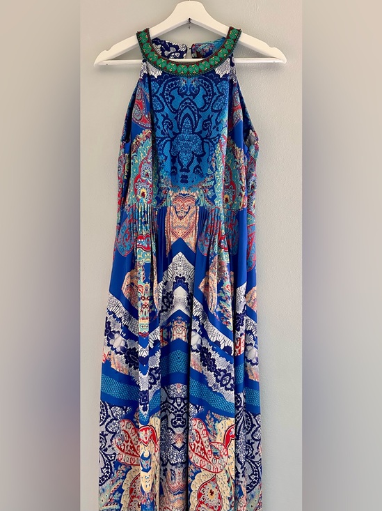 Ranna Gill Dresses & Skirts - Ranna Gill Blue Multicolor Halter Maxi Dress